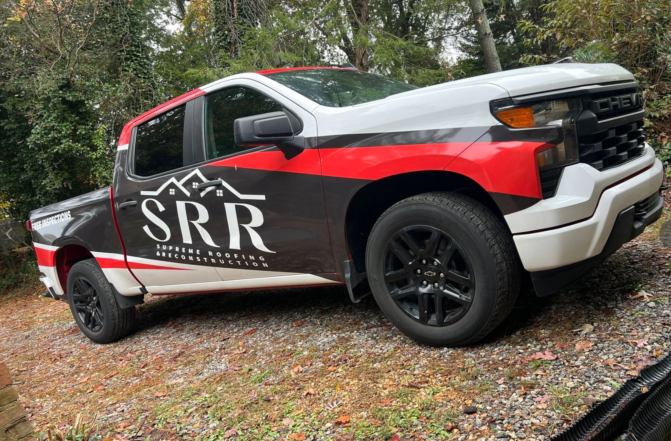Supreme Roofing and Reconstruction SRR branded truck serving Paulding County GA gutter installations
